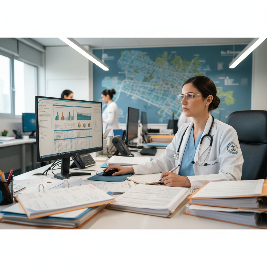 Profissional de saúde investigando surto de sarampo no Rio de Janeiro