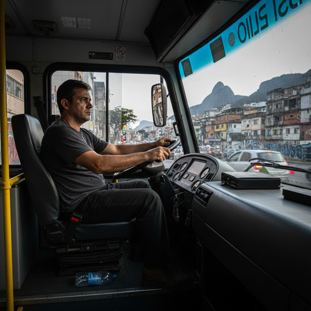 Motorista de ônibus abalado e estressado
